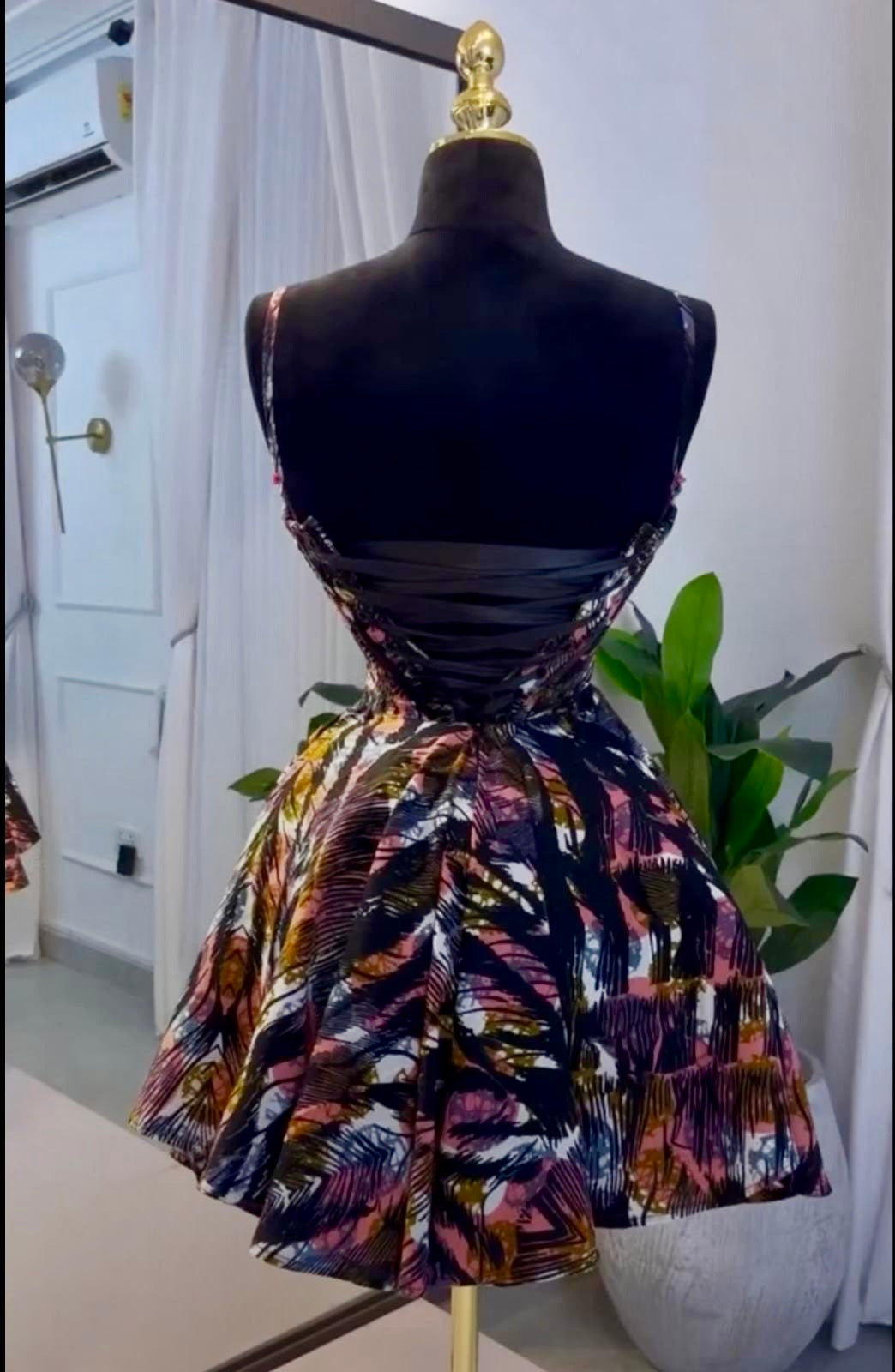 Sleeveless Ankara Corset Skater Dress -  (Available in different Prints)